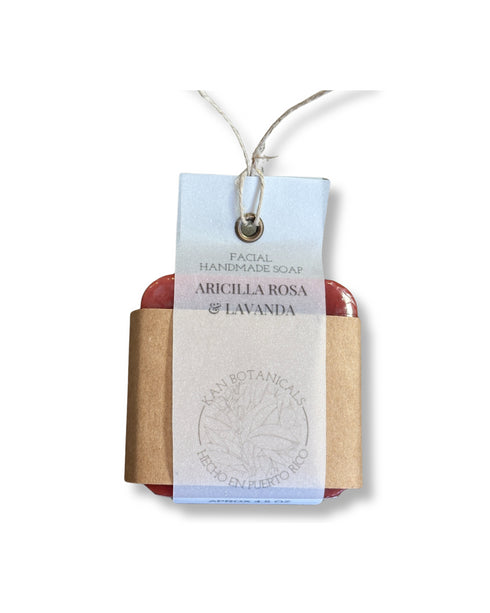 Arcilla Rosada y Lavanda Facial Barra de Jabón Artesanal